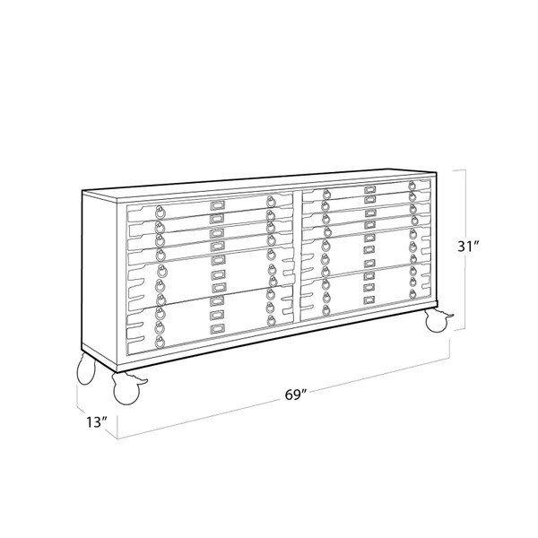 Printmakers Console 12 Drawers